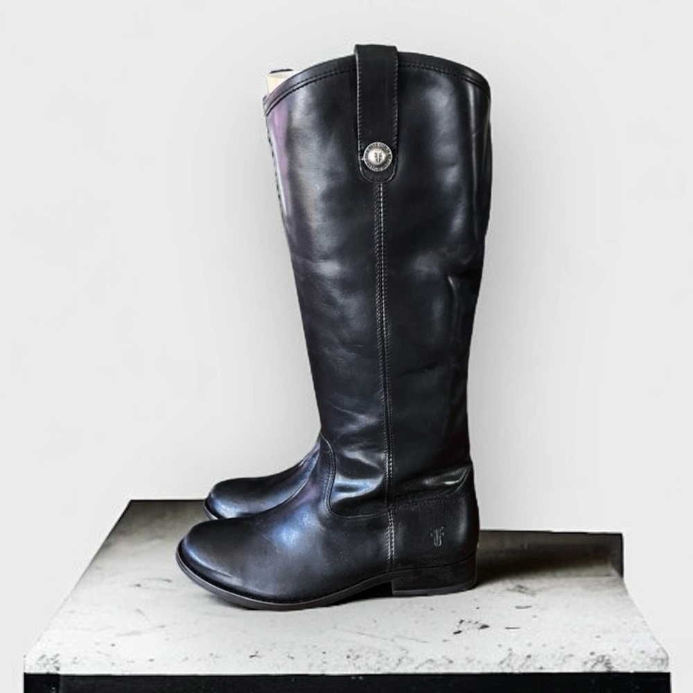 NWT FRYE Melissa Button Equestrian Style Black Leather Boots || Size 6